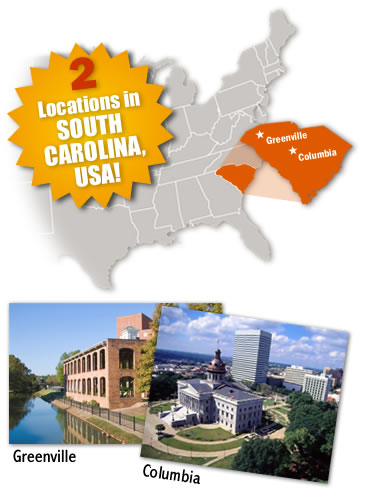 2 locations in South Carolina, USA!
